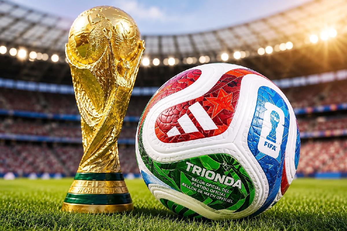 Bola Adidas Trionda pertandingan resmi Piala Dunia 2026. (AI Generated)