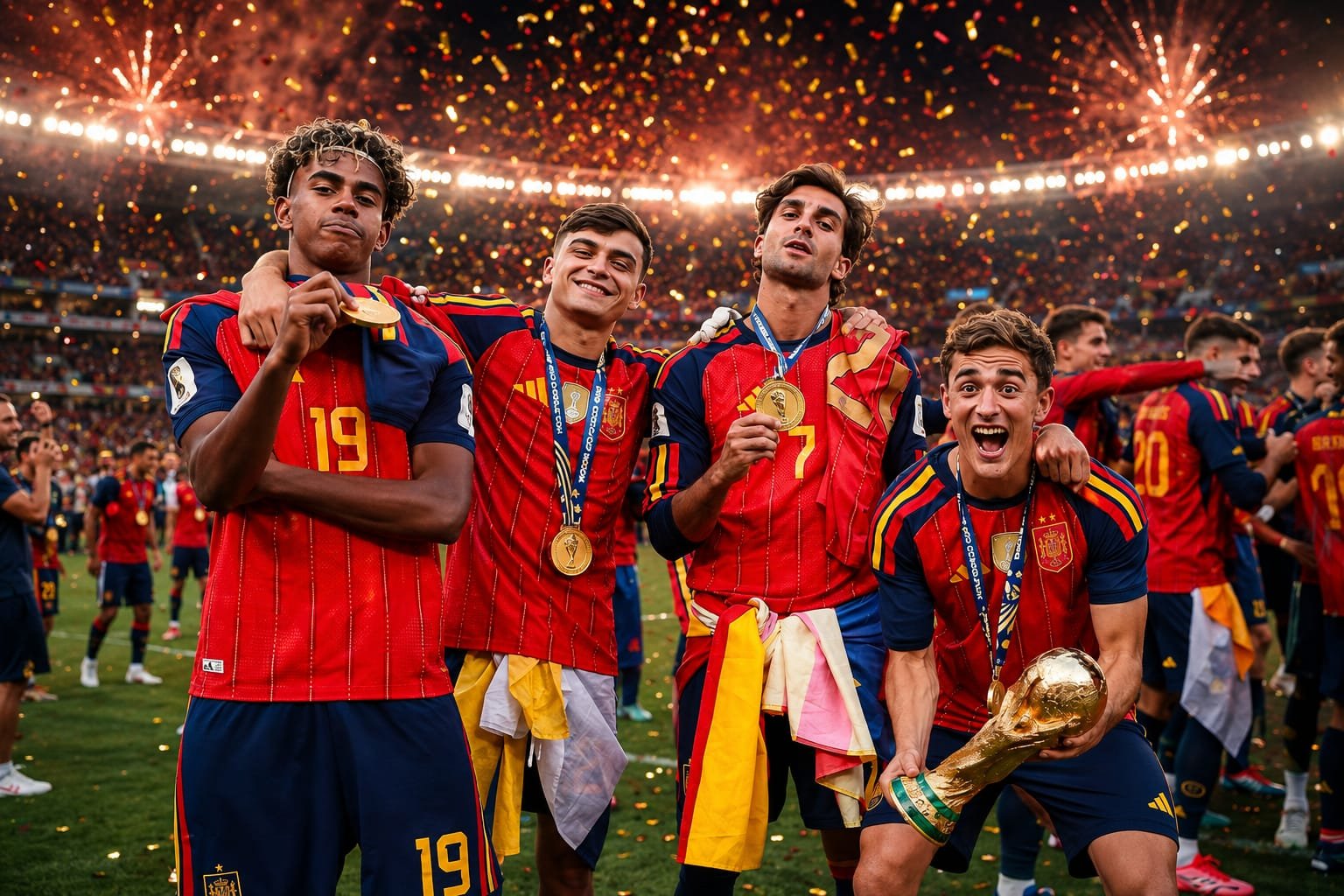 Ilustrasi kemenangan Spanyol. (AI Generated)