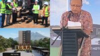 Momen Ground Breaking pembangunan hotel, dipimpin Direktur PT Cemerlang Usaha Abadi Nusantara, Mohamad Yusak Anshori.