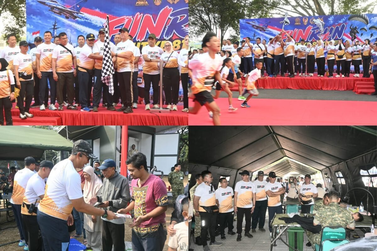 Kegiatan Fun Run HUT TNI ke-81 beserta Aksi Sosial di Lapangan Rampal Malang Kegiatan Fun Run HUT TNI ke-81 beserta Aksi Sosial di Lapangan Rampal Malang.