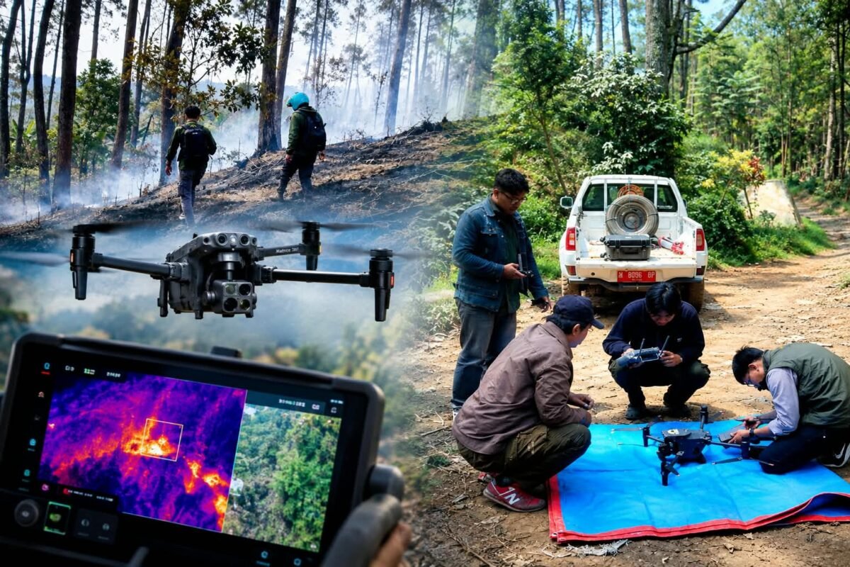 UB Forest manfaatkan drone termal Matrice 30T dalam deteksi dini potensi kebakaran.