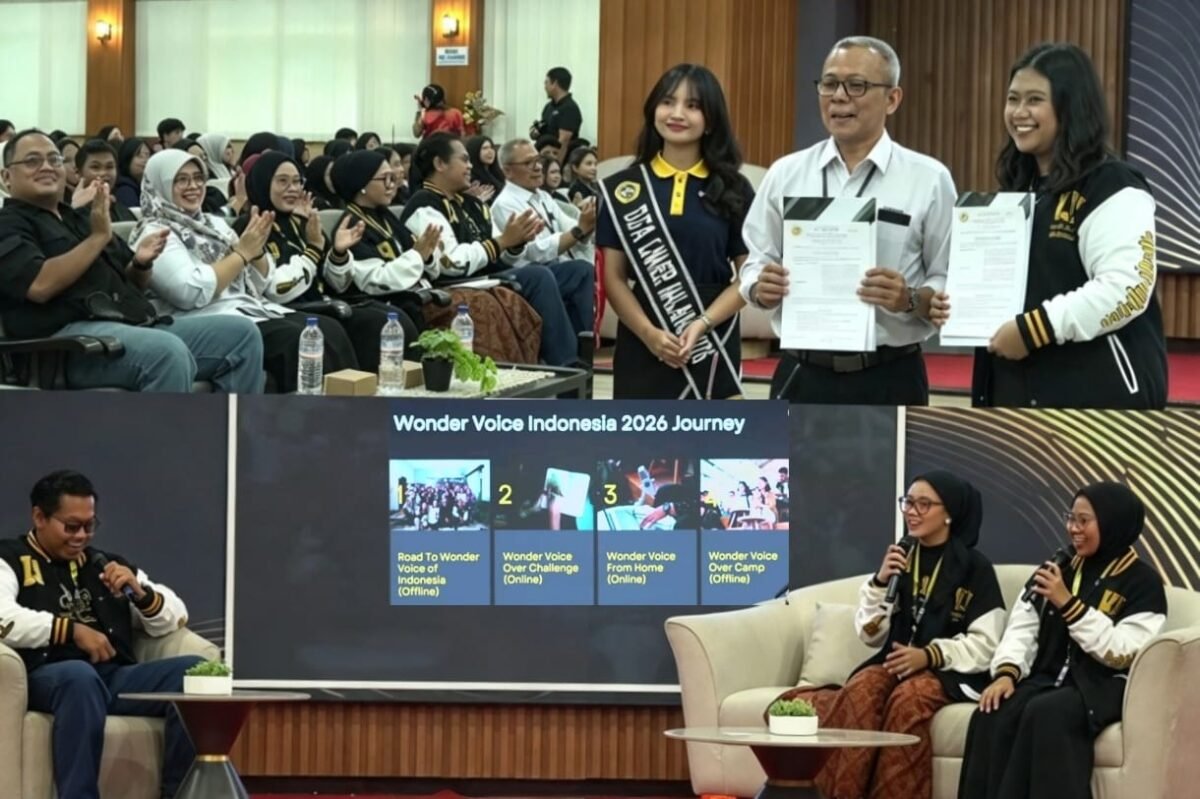 Kegiatan Road to Wonder Voice of Indonesia 2026 di Unmer Malang.