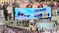 Tim Sosialisasi SPMB SMA Pradita Dirgantara Lanud Abd Saleh saat berada di SMPN 5 Malang.